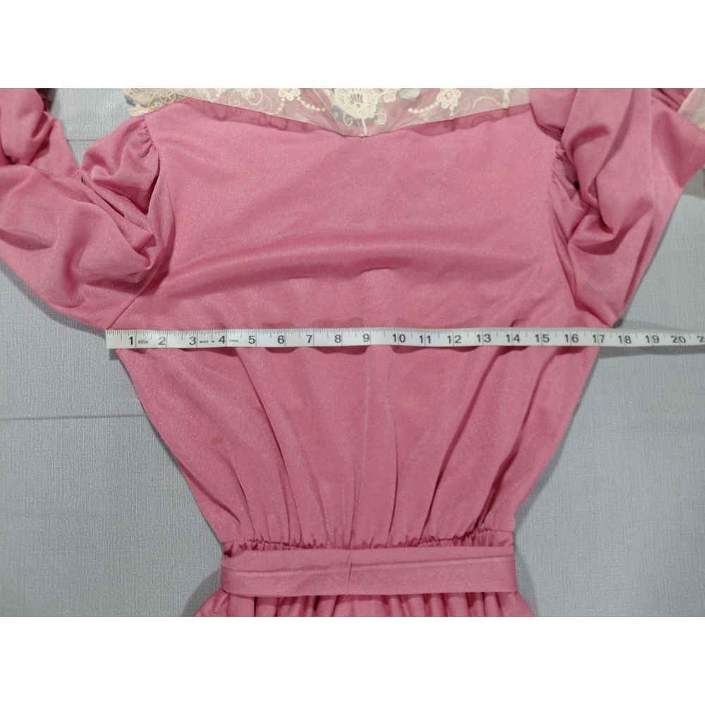 Vintage Union Made Lace Trimmed Dress Sz 9/10 - Picture 13 of 16